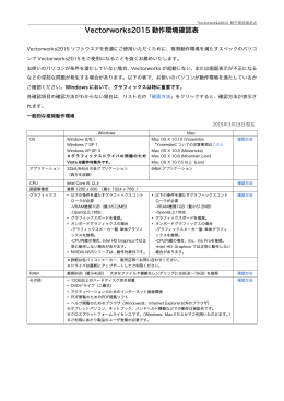 Vectorworks2015 動作環境確認表（PDF）