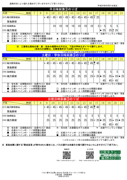 日祝日時刻表③のりば 21 17 18 19 20 13 14 15 16 土曜日