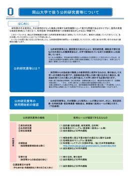 岡山大学で扱う公的研究費等について
