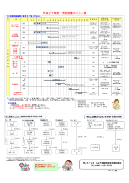 平成27年度予防接種メニュー表（PDFファイル）