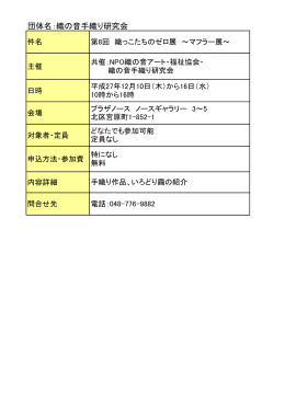 団体名：織の音手織り研究会