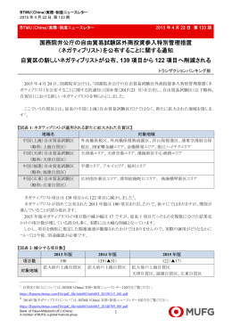 国務院弁公庁の自由貿易試験区外商投資参入特別管理措置
