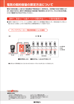 電気の契約容量の算定方法について