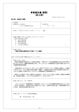 事業報告書（概要） （記入例）
