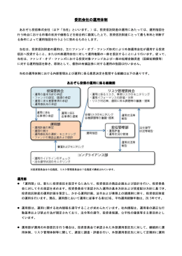 委託会社の運用体制 委託会社の運用体制