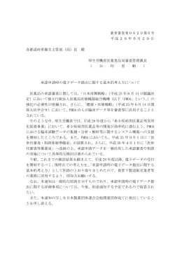 承認申請時の電子データ 提出に関する基本的考え方について