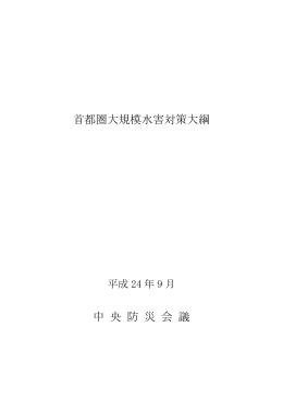首都圏大規模水害対策大綱 中 央 防 災 会 議