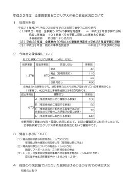 平成22年度 全事務事業ゼロクリア大作戦の取組状況について