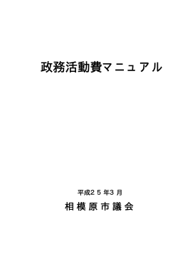 政務活動費マニュアル（平成25年3月策定）（本編のみ）[PDF：217KB]