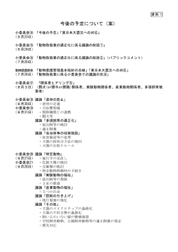 今後の予定について（案）