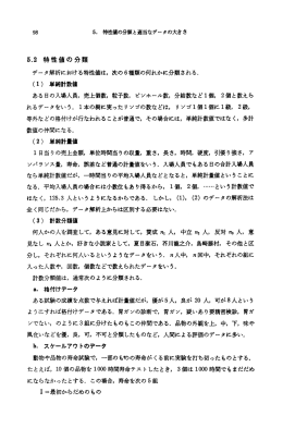 特性値の分類