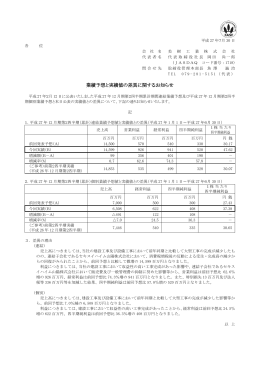 業績予想と実績値の差異に関するお知らせ