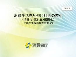 消費生活をとりまく社会の変化