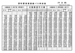 北 陸 鉄 道 石 川 線 （平 日 用） 野 町 駅 発 着 路 線 バ ス 時 刻 表