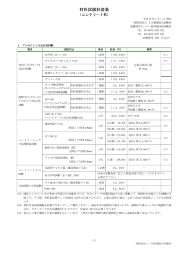 材料試験料金表 - 一般財団法人日本建築総合試験所（GBRC）