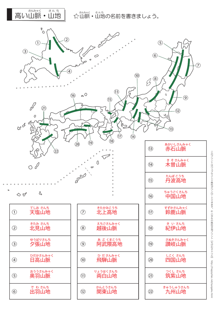 高い山脈 山地