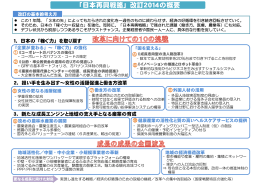 「日本再興戦略」改訂2014の概要