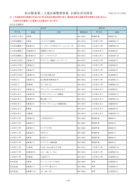 仙台駅東第二土地区画整理事業 旧新住所対照表