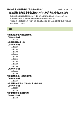 実技試験または学科試験のいずれか片方に合格された方