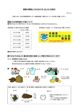 家庭の資源とごみの分け方・出し方（大和市）
