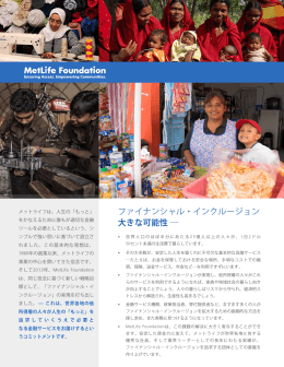 ファイナンシャル・インクルージョン 大きな可能性 ―