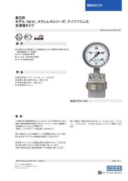 差圧計 モデル 732.51、ステンレスシリーズ、ダイアフラム式 全