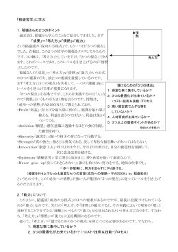 「稲盛哲学」に学ぶ 1．稲盛さんの2つのポイント 過去2回、稲盛から学ん
