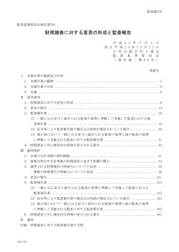 財務諸表に対する意見の形成と監査報告