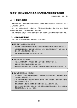 第4章 良好な景観の形成のための行為の制限に関する事項