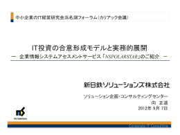 IT投資の合意形成モデルと実務的展開 － 企業情報システムアセスメント