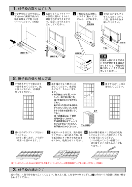 1. 付子枠の取りはずし方 2. 障子紙の張り替え方法 3. 付子枠の組み立て