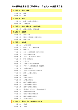 日本標準産業分類（平成19年11月改定）－分類項目名