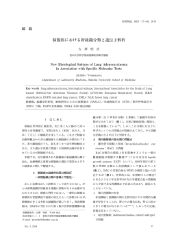 肺腺癌における新組織分類と遺伝子解析