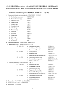 手の先天異常分類マニュアル - 一般社団法人 日本手外科学会