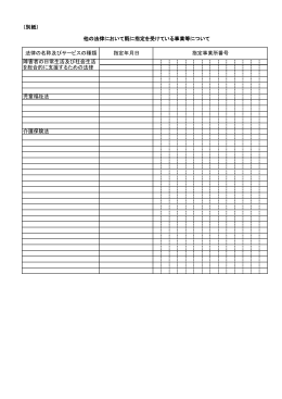 （別紙） 他の法律において既に指定を受けている事業等について 指定