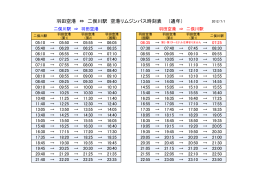 羽田空港 ⇔ 二俣川駅 空港リムジンバス時刻表 （通年）