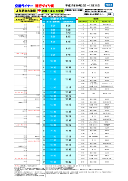 平成27年10月25日から空港ライナーの時刻表