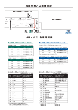 鳥取空港バス乗降場所 J R ・バス 各種時刻表