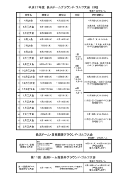 平成27年度 長浜ドームグラウンド・ゴルフ大会 日程 第11回 長浜ドーム