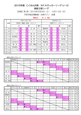 南部2部リーグ 2015年度 こくみん共済 NFAサッカーリーグ U-12