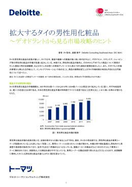 拡大するタイの男性用化粧品