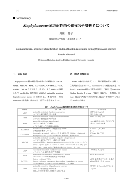 Staphylococcus 属の耐性菌の総称名や略称名について