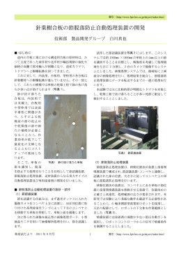 針葉樹合板の節脱落防止自動処理装置の開発