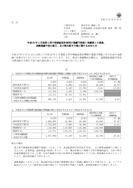 平成 28 年 3 月期第 2 四半期連結累計期間の業績予想値と