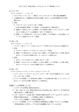2014/2015 神奈川県(U-15)サッカーリーグ 昇降格について 【トップリーグ