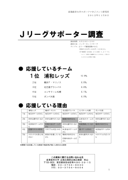 Jリーグサポーター調査（PDF＝352KB）