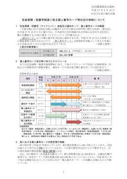 社会保障・税番号制度に係る個人番号カード等の交付体制