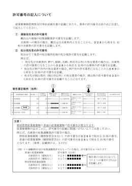 許可番号について（PDF）