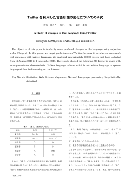 Twitter を利用した言語形態の変化についての研究