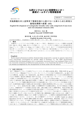 人畜無害で資源枯渇の心配のない元素から成る新規太陽電池薄膜の創製